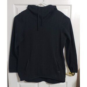 Old Navy Active Hoodie Womens size XL Black Fleece High Low Thumb Holes